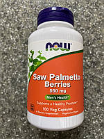 Плоды Сереноа Со пальметто Now Foods Saw Palmetto Berries 550 mg 100 veg caps