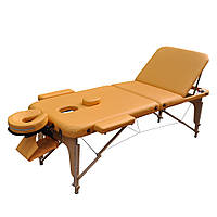 Складной Массажный стол чемодан передвижной 195*70*61 трехсекционный стол для массажа кушетка 1047 L YELLOW
