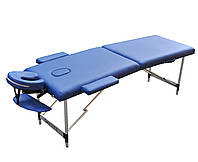 Двухсекционный алюминиевый Массажный стол передвижной 185*70*61 Кушетка массажная разборная 1044 M NAVI BLUE