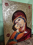 Православні ікони в Україні. Володимирська Ікона Божої Матері писана на дошці 35*27 см, фото 6