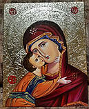 Православні ікони в Україні. Володимирська Ікона Божої Матері писана на дошці 35*27 см, фото 4