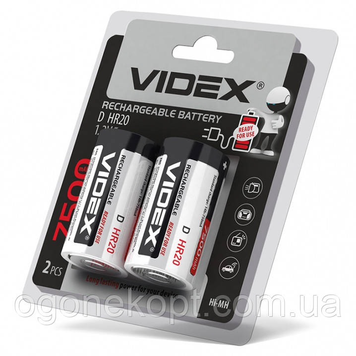 Акумулятори Rechargeable Battery Videx-D HR20 Ni-MH 7500mAh 1.2V