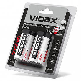 Акумулятори Rechargeable Battery Videx-D HR20 Ni-MH 7500mAh 1.2V
