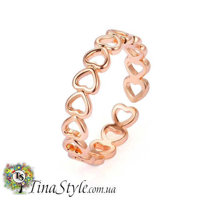 Кільце жіноче сердечками, фото 1