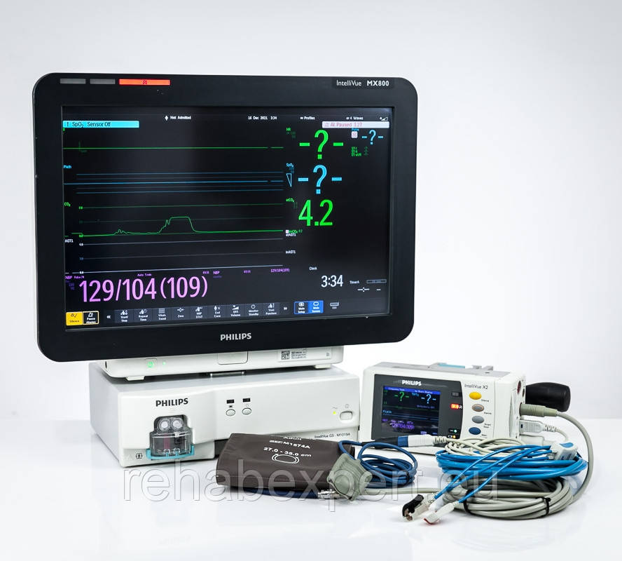 Б/У Монітор пацієнта Philips IntelliVue MX800 Patient Monitor + Philips IntelliVue X2 Used