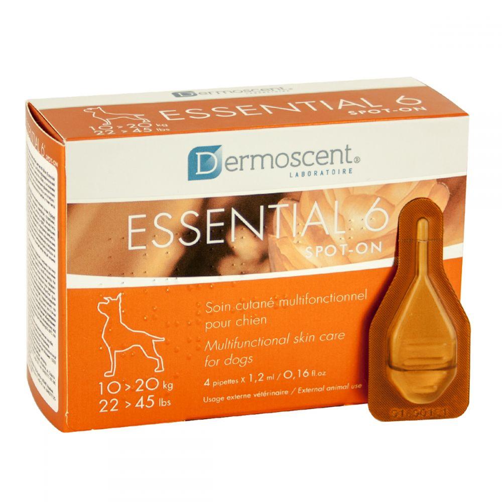 Dermoscent Essential-6 spot-on д/соб 10-20кг - догляд за шкірою та вовною (4піп.х1,2мл)