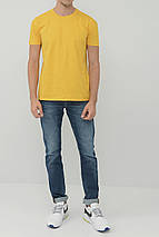48-56. Жовта чоловіча однотонна футболка 100% Cotton, м'який та приємний матеріал, фото 2