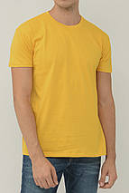 48-56. Жовта чоловіча однотонна футболка 100% Cotton, м'який та приємний матеріал, фото 3