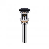 Донний клапан для раковини Qtap PU03O 225х70х70 Matt black з переливом