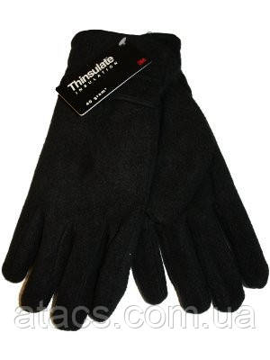 Зимові рукавички флісові Thinsulate 40 gram, Чорний (Тинсулейт) мил тек