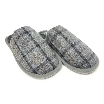 Домашні кімнатні тапочки Jomix клітинка сірі закриті