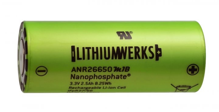 Акумулятор ANR26650M1B Lithium Werks (former A123) 3,3 V 2500 mAh 50A/8.25 Wh (Li-Fe PO4)