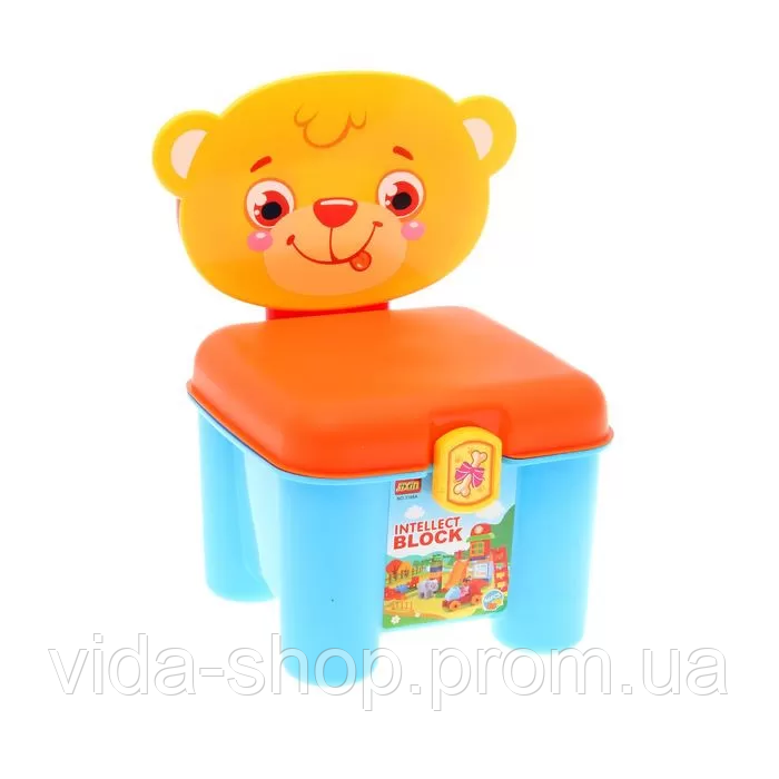 Дитячий конструктор для малюків (46 деталей) 3166A в валізі-стульчиці (Мішка) - Vida-Shop