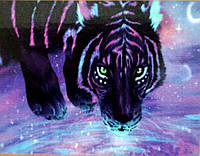 Алмазна мозаїка "Фіолетовий тигр", 30*40см, без рамки, в кор. 40*8*5см