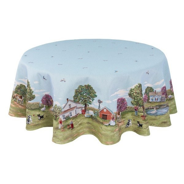 Гобеленова скатертина кругла на стіл 160 см Чудовий день LiMaSo, фото 1