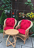 2 крісла "Звичайні" з червоними подушками + столик з кривими ніжками, фото 3