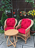 2 крісла "Звичайні" з червоними подушками + столик з кривими ніжками, фото 2