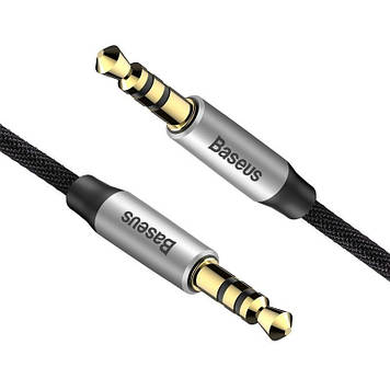 Кабель Baseus Audio Yiven M30 mini-Jack (3.5 mm) 1.5m, Silver+Black (CAM30-CS1)