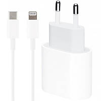 Комплект Быстрой Зарядки Apple iPhone Сетевое Зарядное Устройство 20 W USB-C Power Adapter (Type-C) + Кабель
