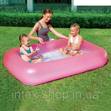 Дитячий надувний прямокутний басейн BestWay 51115P, рожевий, фото 2