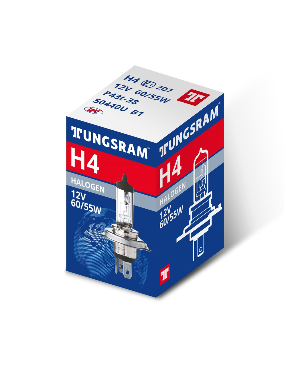 Автолампи H4 TUNGSRAM Standart 12 V 60/55 W P43t картонне паковання (Угорщина)