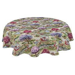 Гобеленова скатертина кругла на стіл LiMaSo Чудовий сад