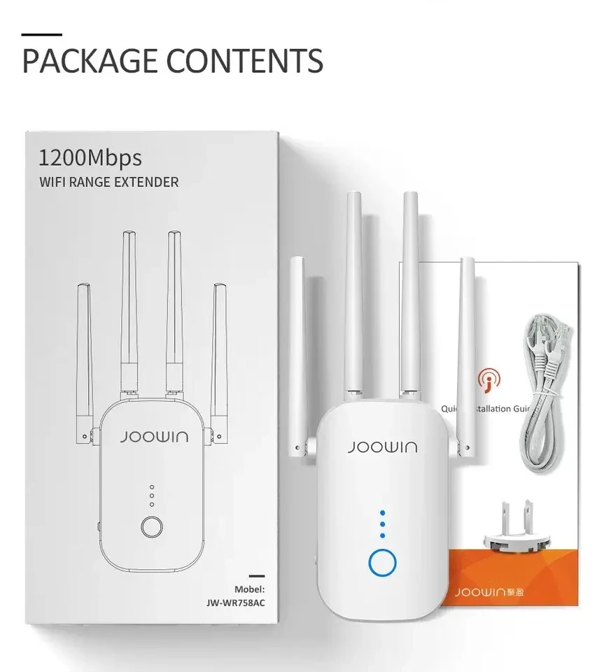Підсилювач Вай Фая WiFi репітер Розширювач діапазону WiFi JOOWIN 2,4 ГГц та 5,8 ГГц