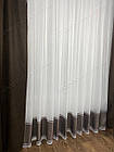 Тюль із вишитим низом на основі  бамбук-сітки. Колір: коричневий, фото 2