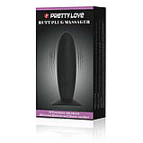 Анальна пробка із вібрацією силіконова чорна Довжина 11см Діаметр 3,3см, фото 2