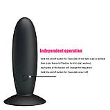 Анальна пробка із вібрацією силіконова чорна Довжина 11см Діаметр 3,3см, фото 3