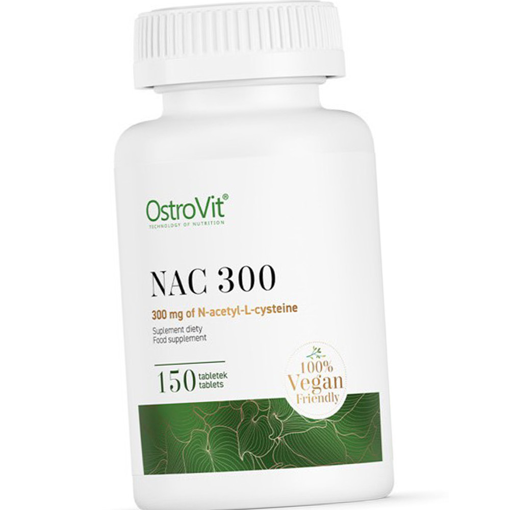 N-ацетил L-цистеїн OstroVit 100% Vegan NAC 300 mg 150 tabs амінокислоти