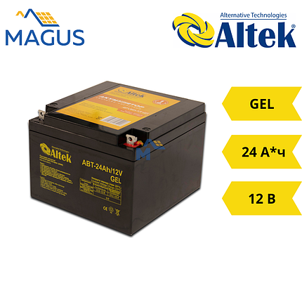 Акумуляторна батарея Altek ABT-24Аh/12V GEL, 24 А·год 12 В, фото 2