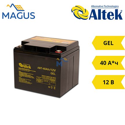 Акумуляторна батарея Altek ABT-40Аh/12V GEL, 40 А·год 12 В, фото 2