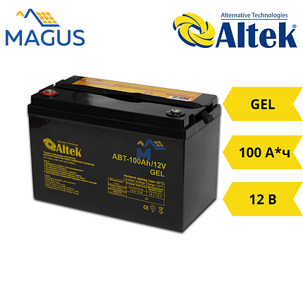 Акумуляторна батарея Altek ABT-100Аh/12V GEL, 100 А·год 12 В, фото 2