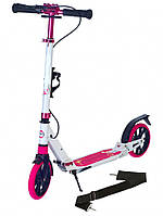 Самокат двоколісний для дівчаток рожевий Discovery. Від 7 років до 120 кг.