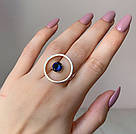 Срібна каблучка-коло з фіанітом Ізіда, фото 3