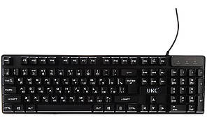 USB провідна комп'ютерна клавіатура UKC KR 6300 з RGB-підсвічуванням (4142)
