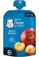 Gerber Пюре фруктовое Яблоко и абрикос (пауч) 6м+ (150 г)