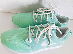 Кросовки жіночі текстильний м'ята зелені 36 37