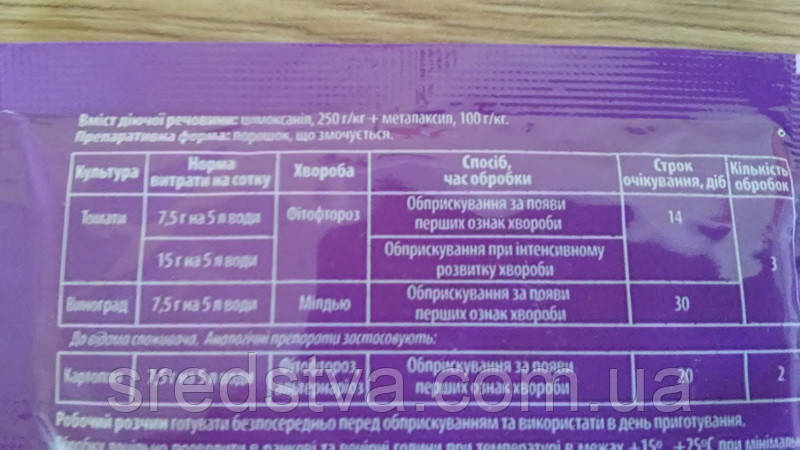 Захист 7,5г Комбінований фунгіцид томати/виноград/картопля Укравіт - фото 3 - id-p255945836