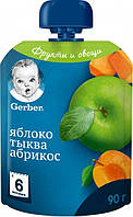 Фруктово-овочеве пюре Gerber Яблуко, Гарбуз, Абрикос з 6 місяців 90 г