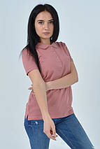 L,XL,2XL. Жіноча футболка поло / Samo - Узбекистан, м'який та приємний бавовняний матеріал, колір рожевий (пудра), фото 3