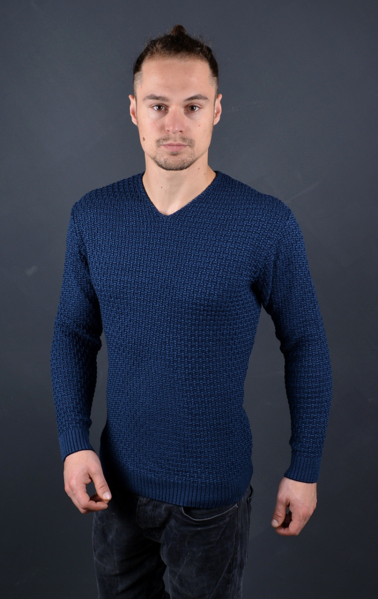 Чоловічий светр синій Туреччина 56180 L ID 4226204