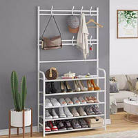 Напольная вешалка для одежды new simple floor clothes rack size с полками и крючками