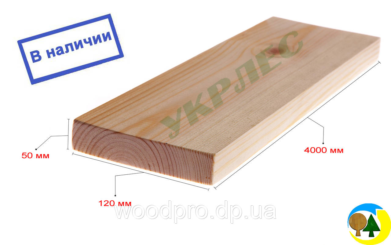 Дошка обрізна 50х120х4000