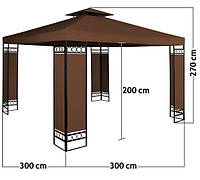 Металева альтанка-павільйон 3*3м або 3х4 коричневий