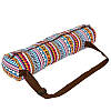 Сумка для йога коврика Yoga bag KINDFOLK FI-8365-1 (размер 15смх65см, полиэстер, хлопок, оранжевый-голубой)