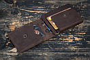 Чоловічий затискач для грошей з натуральної шкіри STAYER brown classic коричнева ручна робота, фото 5