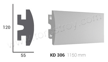 Профіль для прихованого освітлення KD 306 (1.15 м), Tesori