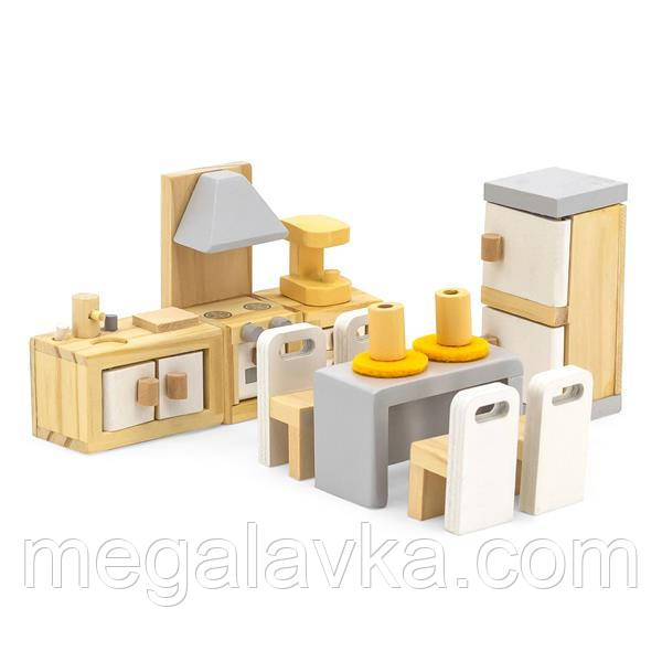Дерев'яні меблі для ляльок Viga Toys PolarB Кухня і їдальня (44038) - MegaLavka